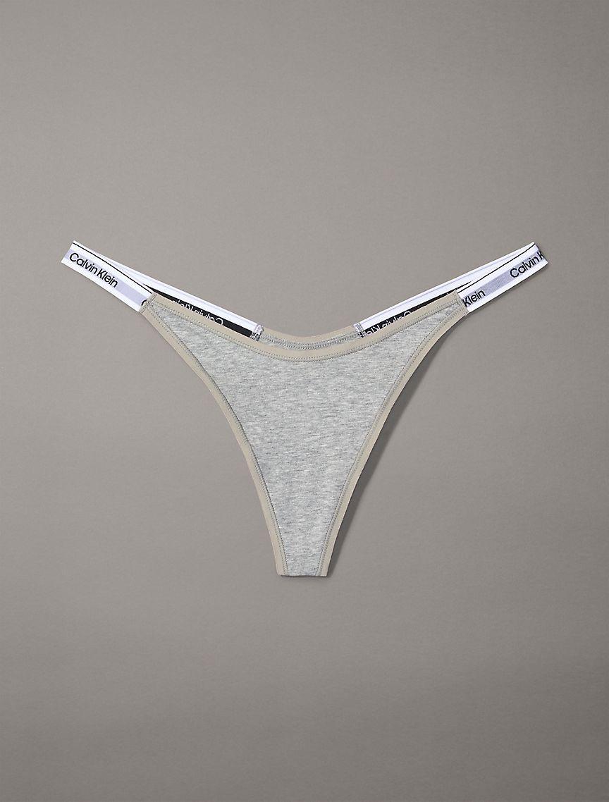 Calvin Klein Womens Modern Logo Dipped String Thong - Green Product Image