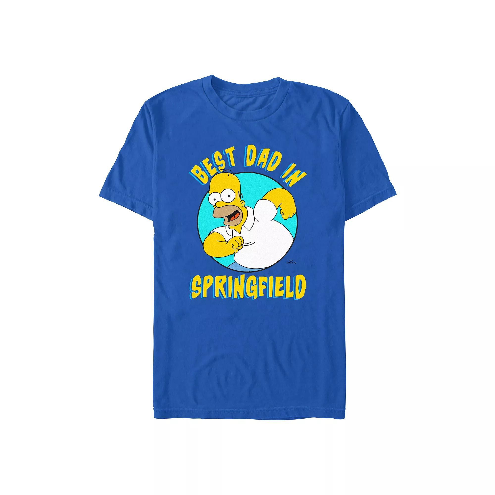 Men's The Simpons Homer Best Dad In Springfield Graphic Tee, Size: Large, Royal Product Image