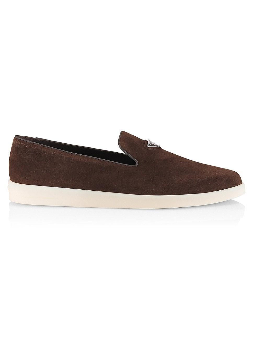 Mens Triangle Logo Suede Loafers Product Image
