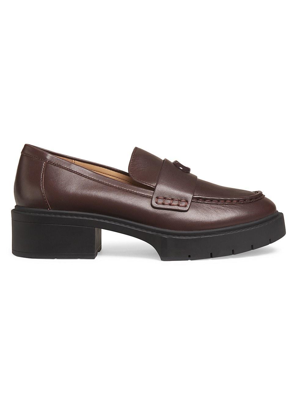 COACH Leah Leather Chunky Platform Loafers Product Image