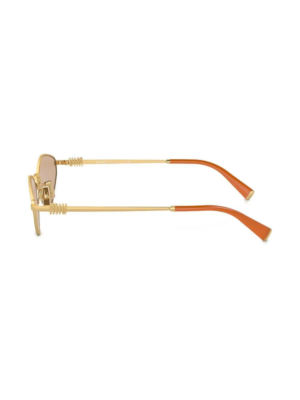 logo-lettering geometric-frame sunglasses Product Image