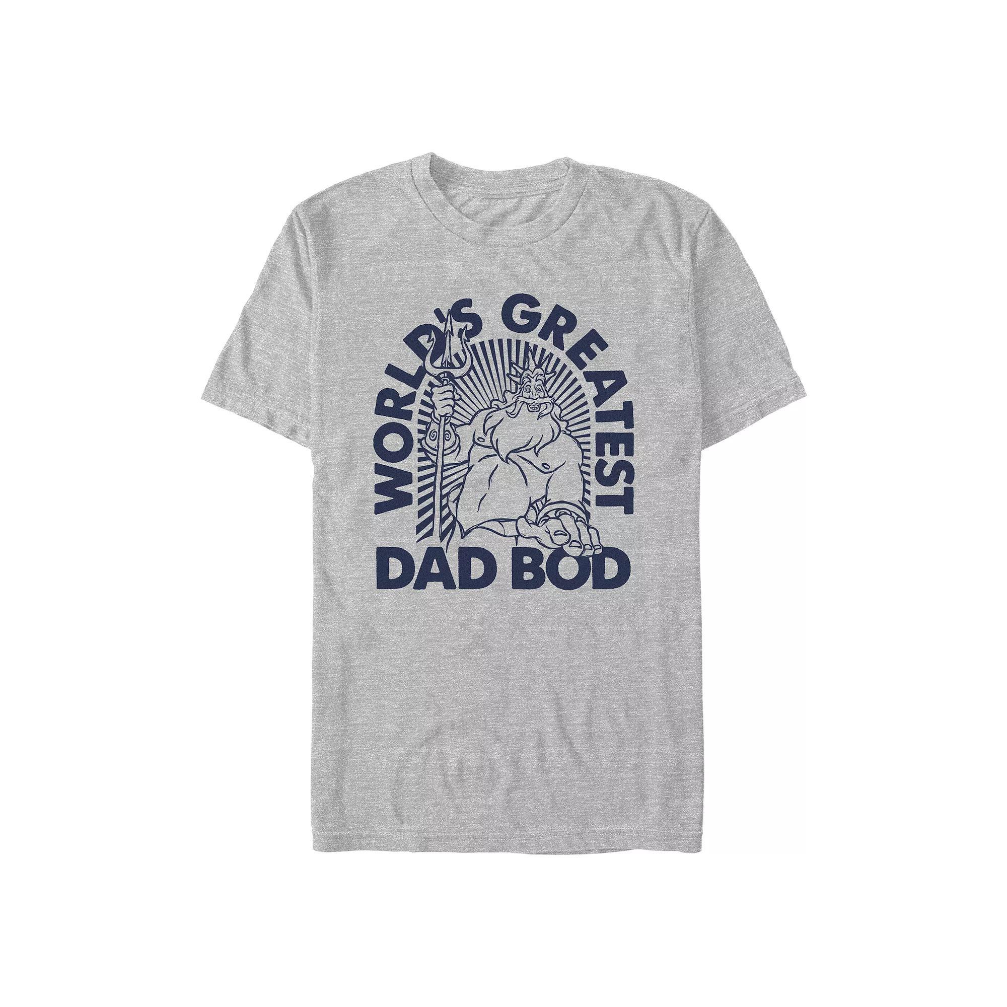 Disney's The Little Mermaid King Triton World's Greatest Dad Bod Men's Graphic Tee, Size: XL, Athletic Grey Product Image