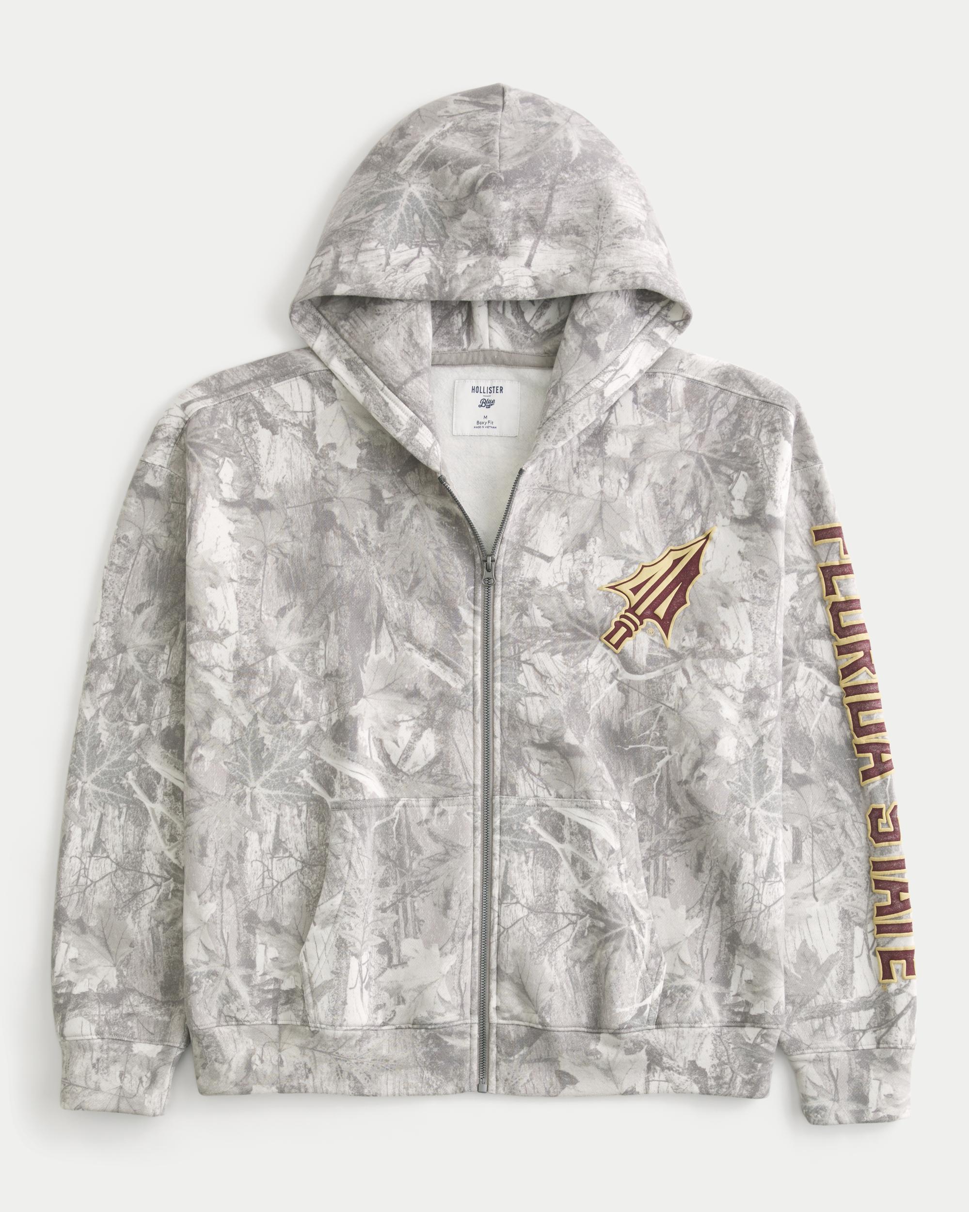 Boxy Zip-Up University of Virginia Graphic Hoodie Product Image