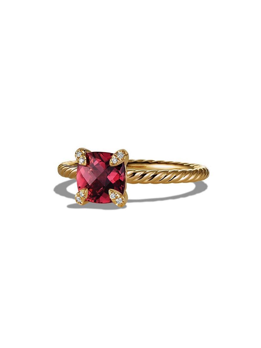 Womens Chatelaine Ring in 18K Yellow Gold with Pav Diamonds Product Image