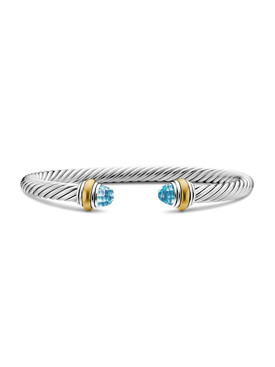 David Yurman Cable Classics Bracelet with Blue Topaz and Gold Product Image