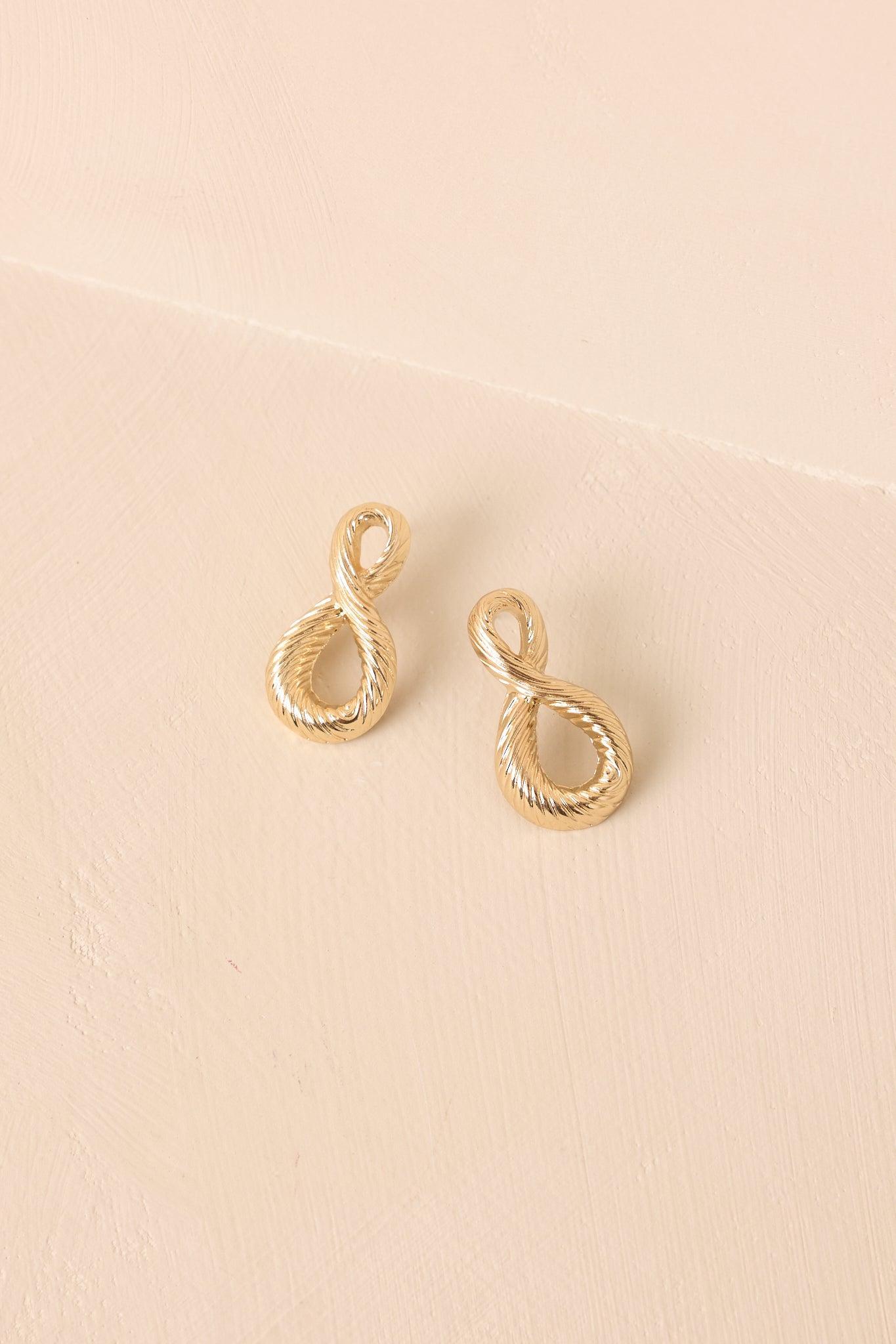 Pretty Comes Easy Gold Twisted Abstract Earrings Product Image