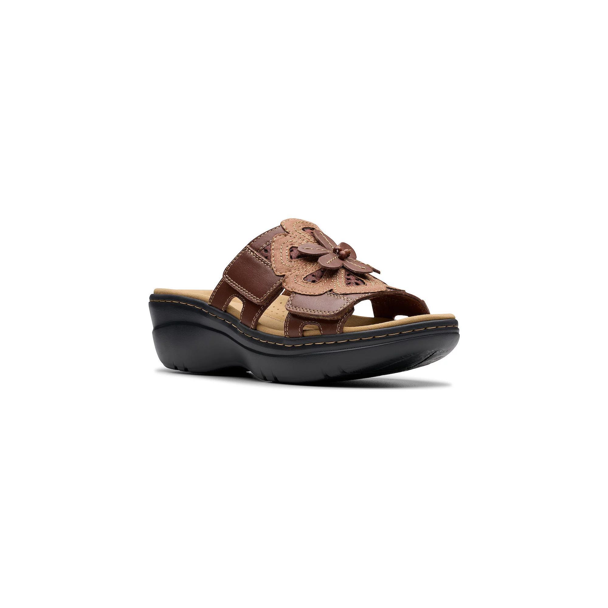 Clarks® Merliah2 Women's Wedge Sandals, Size: 7.5, Brown Leather Product Image