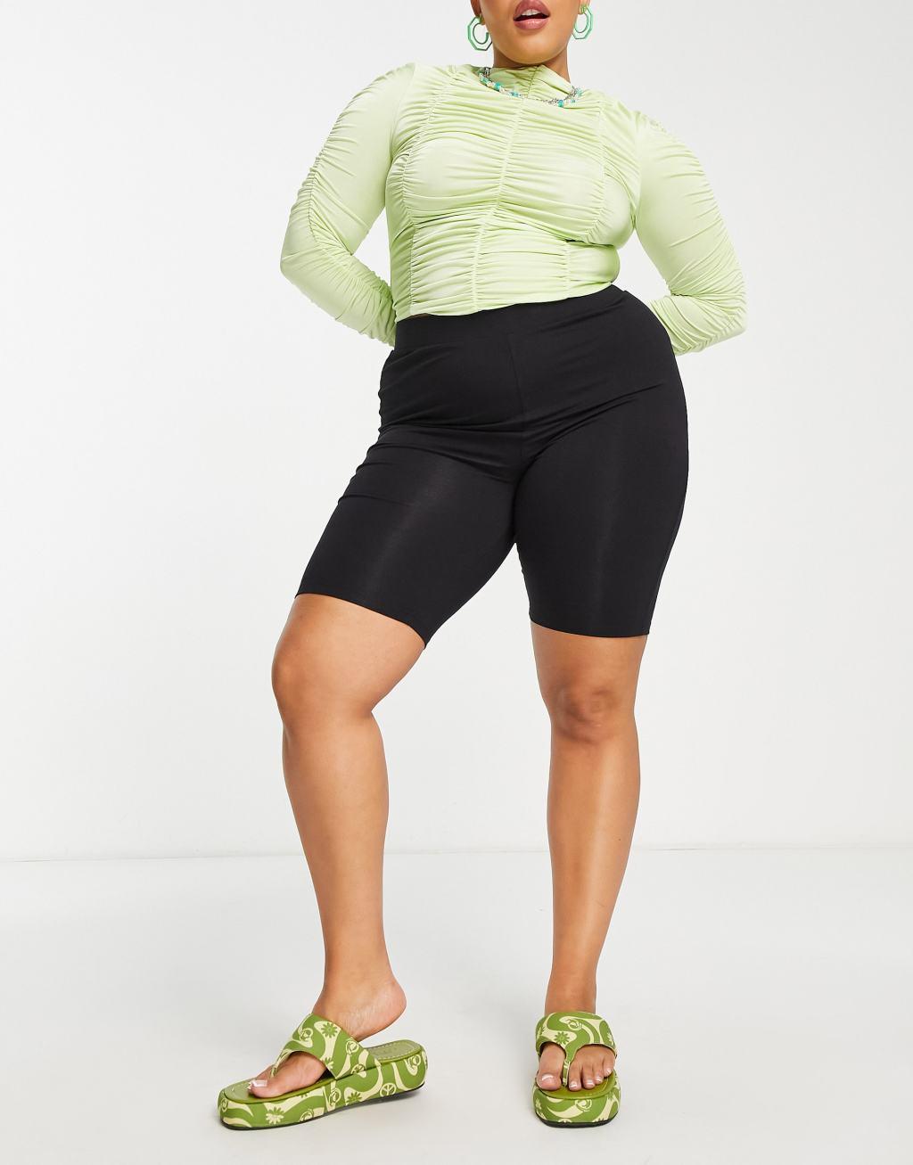 COLLUSION Plus legging shorts in black Product Image