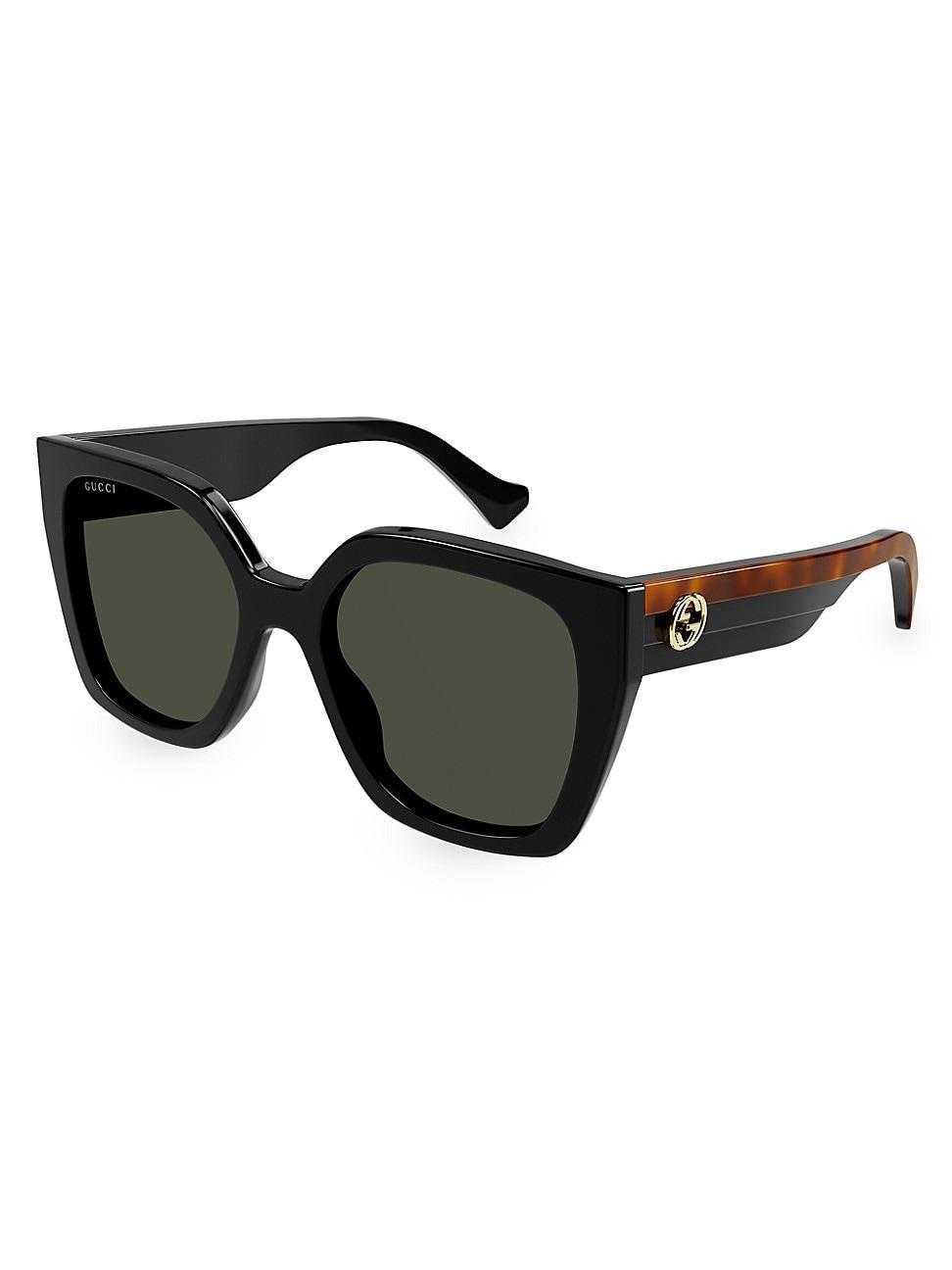 Color-Block GG Injection Plastic Cat-Eye Sunglasses Product Image