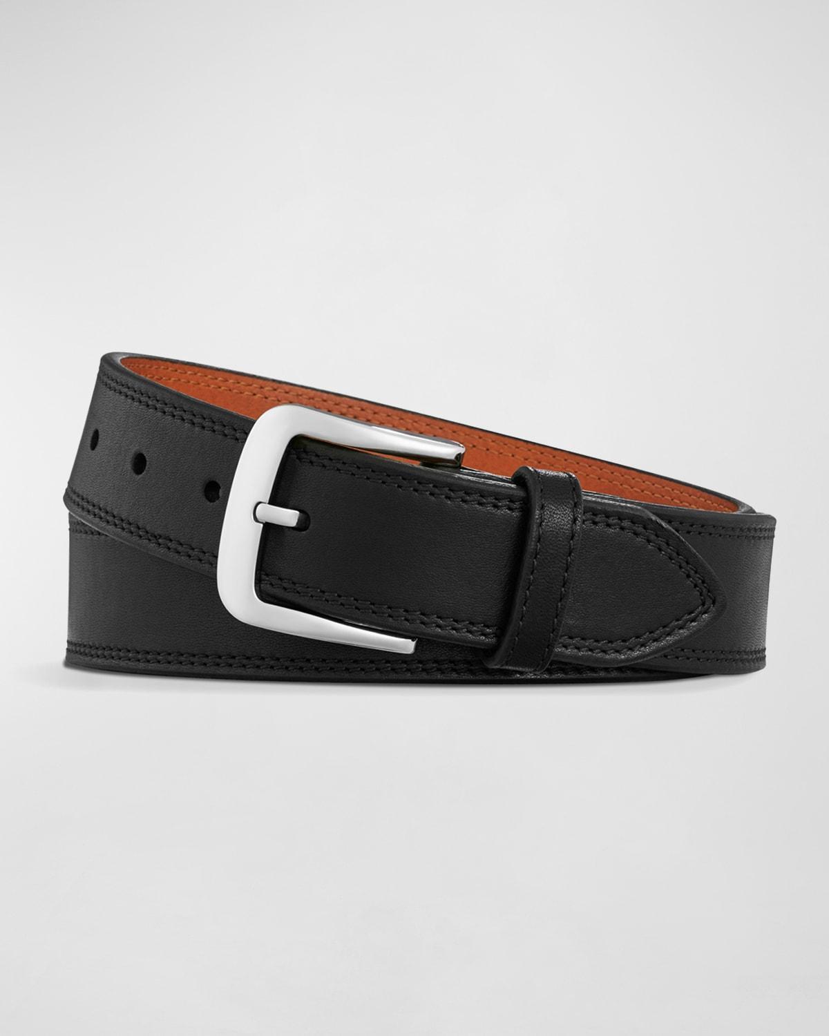 Mens Essex Double Stitch Leather Belt Product Image