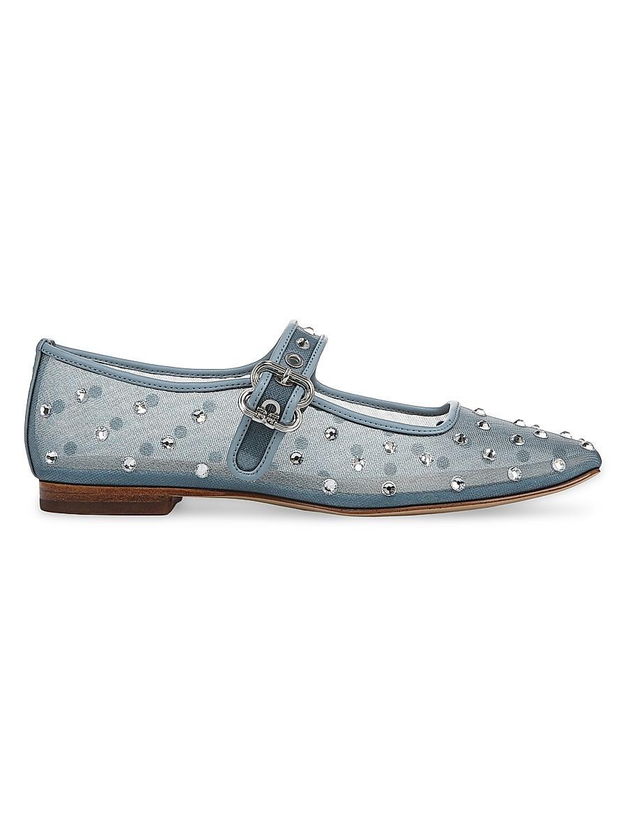 Womens Michaela Rhinestone Embellished Mesh Mary Janes Product Image
