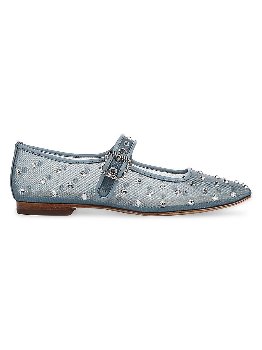 Womens Michaela Rhinestone Embellished Mesh Mary Janes Product Image