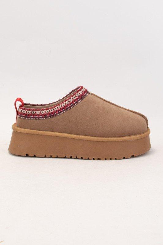 Tessa Camel Platform Cozy Slippers - FINAL SALE Product Image