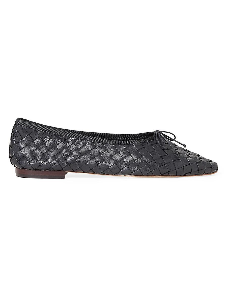Saint Laurent Womens Poppy Ballerinas in Smooth Leather Product Image
