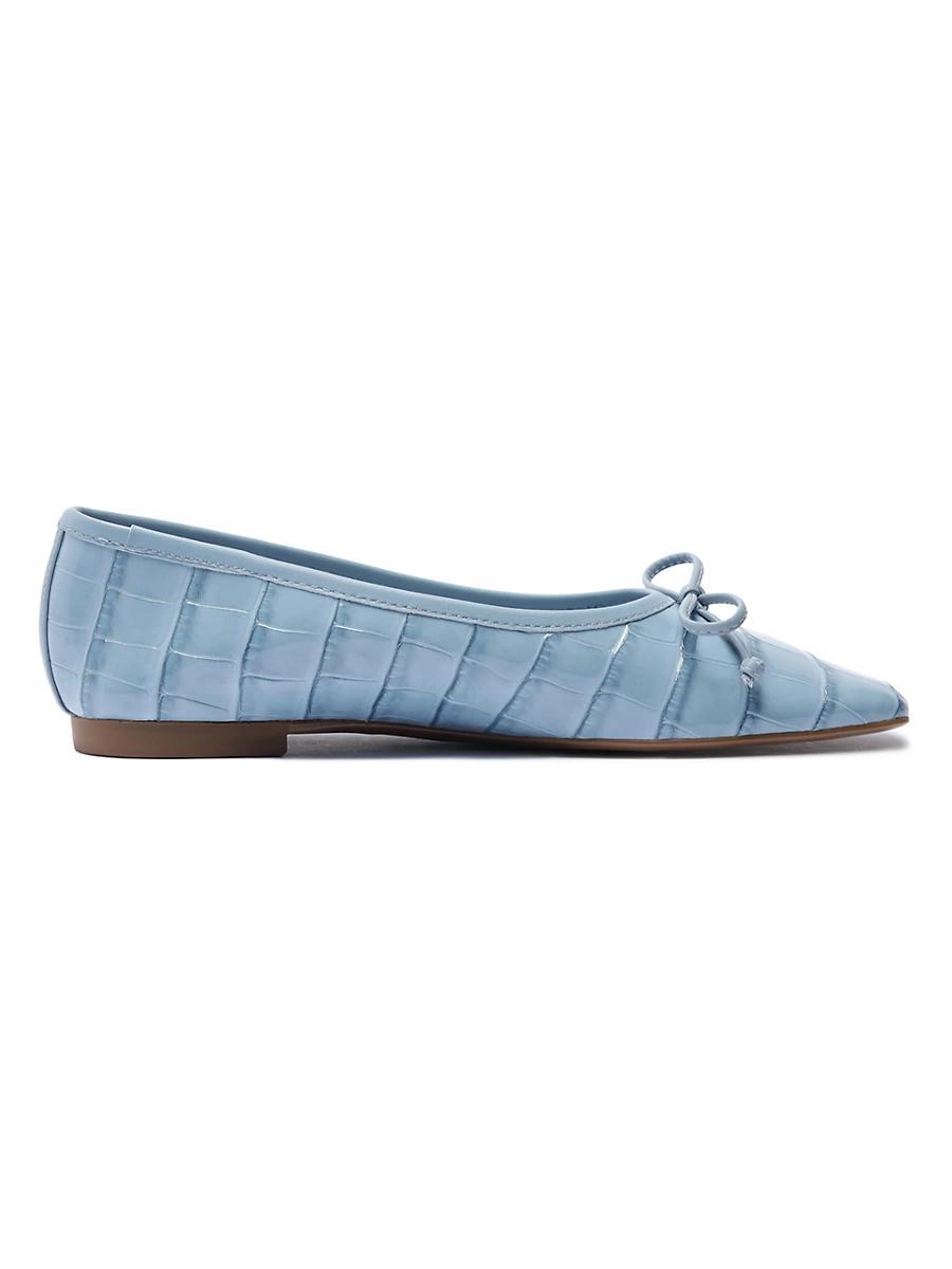 Womens Arissa Crocodile-Embossed Leather Flats Product Image