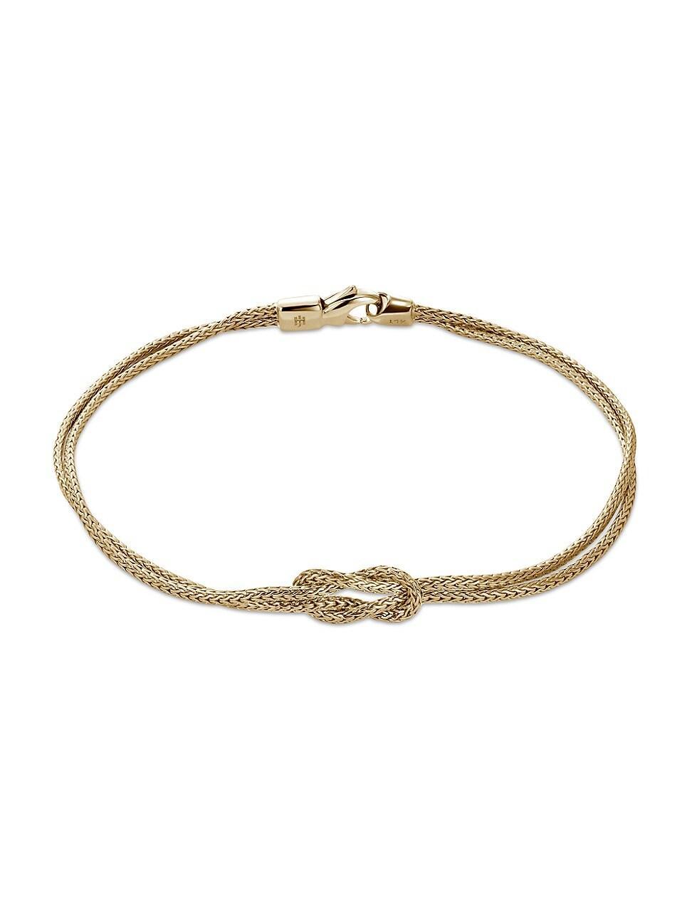Womens Love Knot 14K Yellow Gold Double-Chain Bracelet Product Image