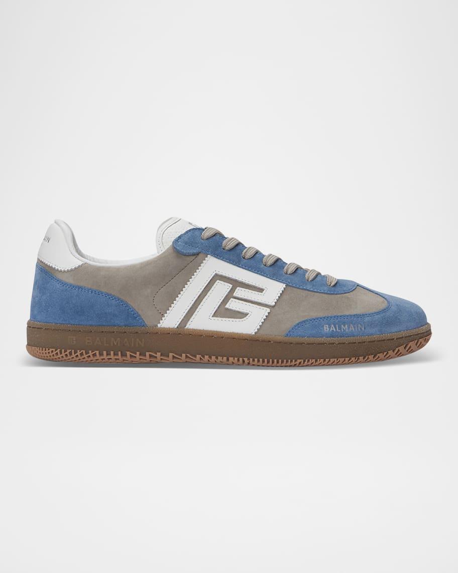 Mens Swan Calfskin and Suede Low-Top Sneakers Product Image