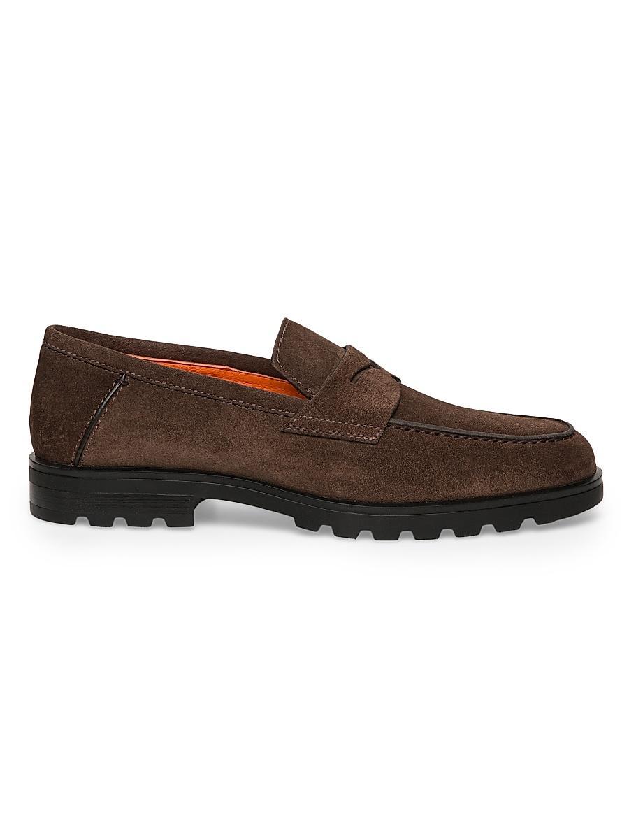 Mens Rock Suede Lug Sole Penny Loafers Product Image