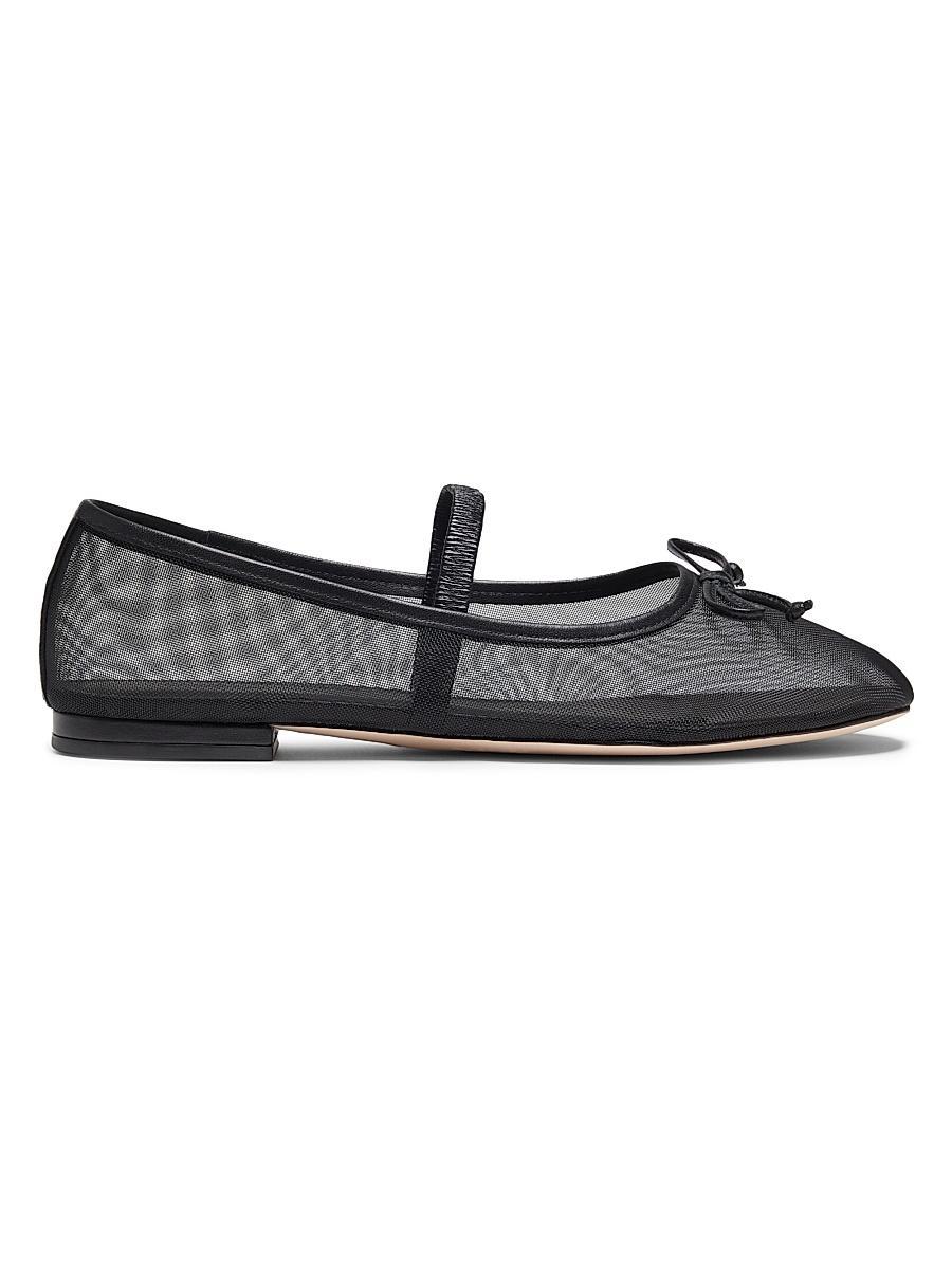 Womens Mesh Bow Ballet Flats Product Image