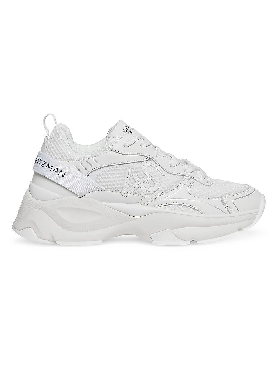Womens Mesh & Leather Trainer Sneakers Product Image