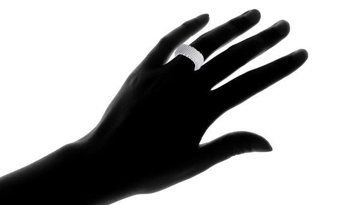 Sterling Silver Plated Woven Mesh Ring Product Image