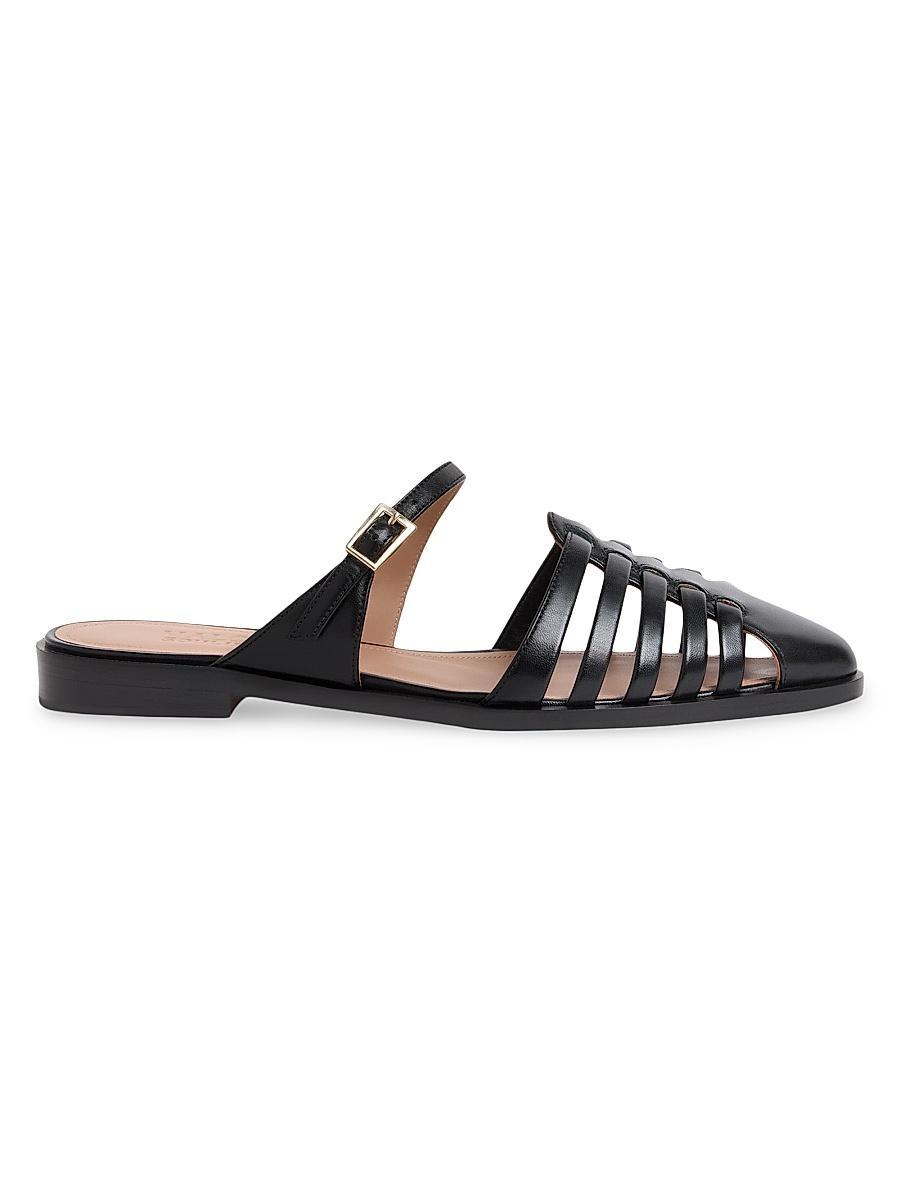 Womens Eleonora Leather Flat Mules Product Image