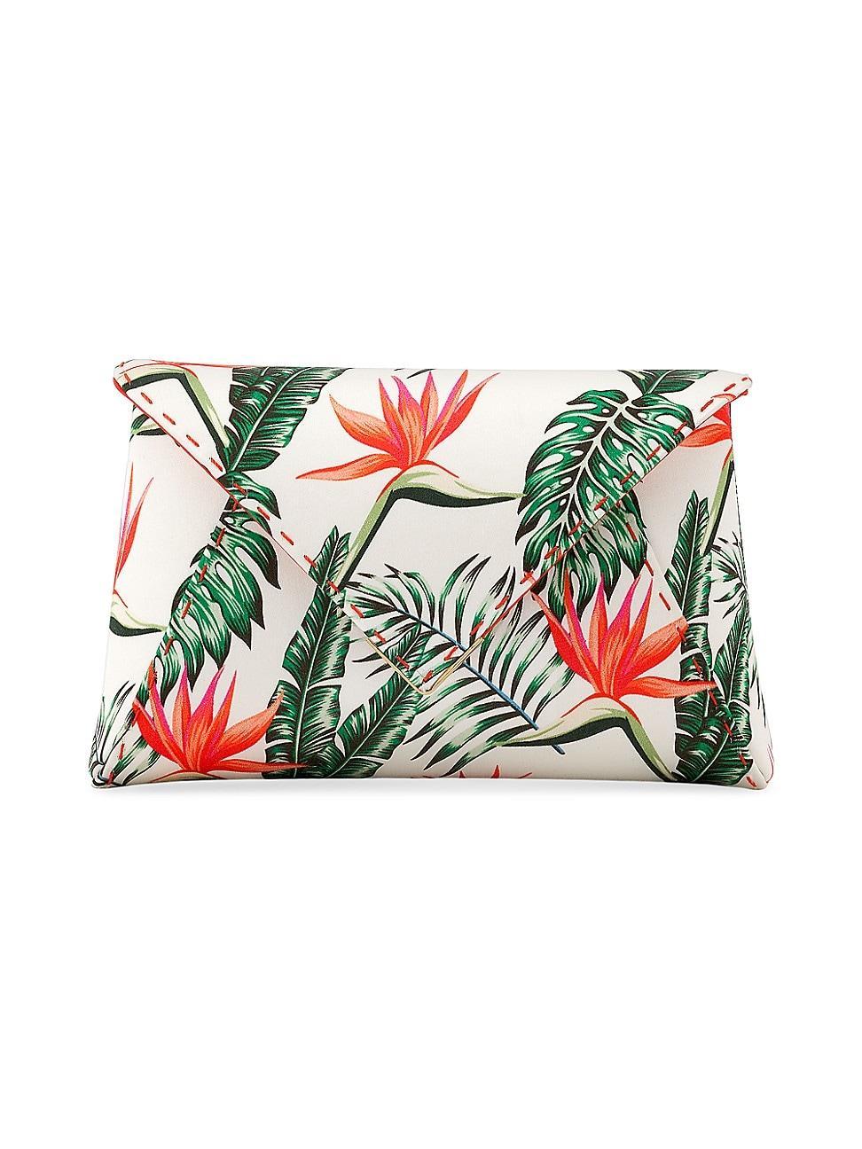 Womens Lee Pouchet Small Custom Birds of Paradise Satin with Gold Hardware Product Image