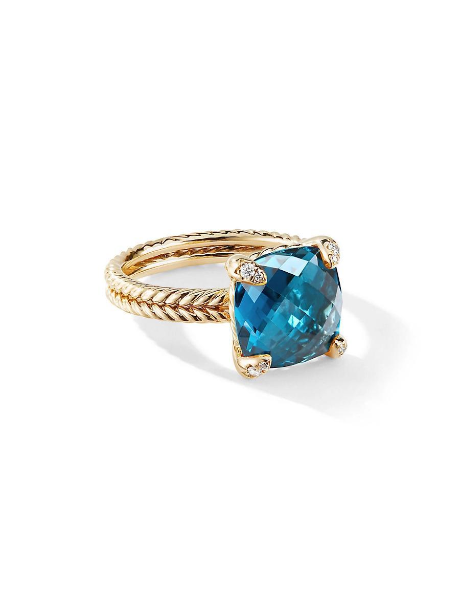 David Yurman 18K Yellow Gold Chatelaine Ring with Garnet & Diamonds Product Image