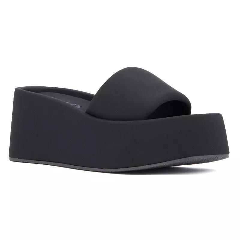 Olivia Miller Women's Uproar Platform Sandals, Size: 10, Light Blue Product Image
