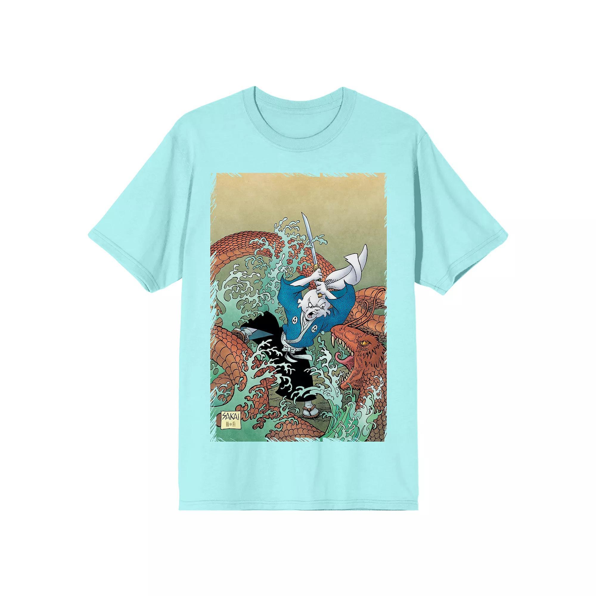 Men's Usagi Yojimbo Samurai Rabbit Graphic Tee, Size: Large, Blue Product Image