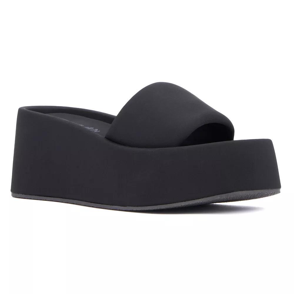 Olivia Miller Women's Uproar Platform Sandals, Size: 10, Light Blue Product Image
