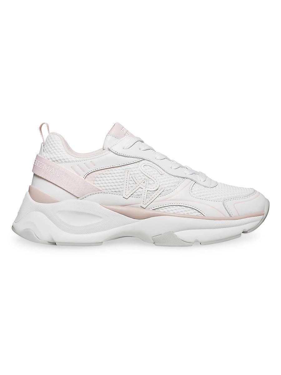 Womens Mesh & Leather Trainer Sneakers Product Image