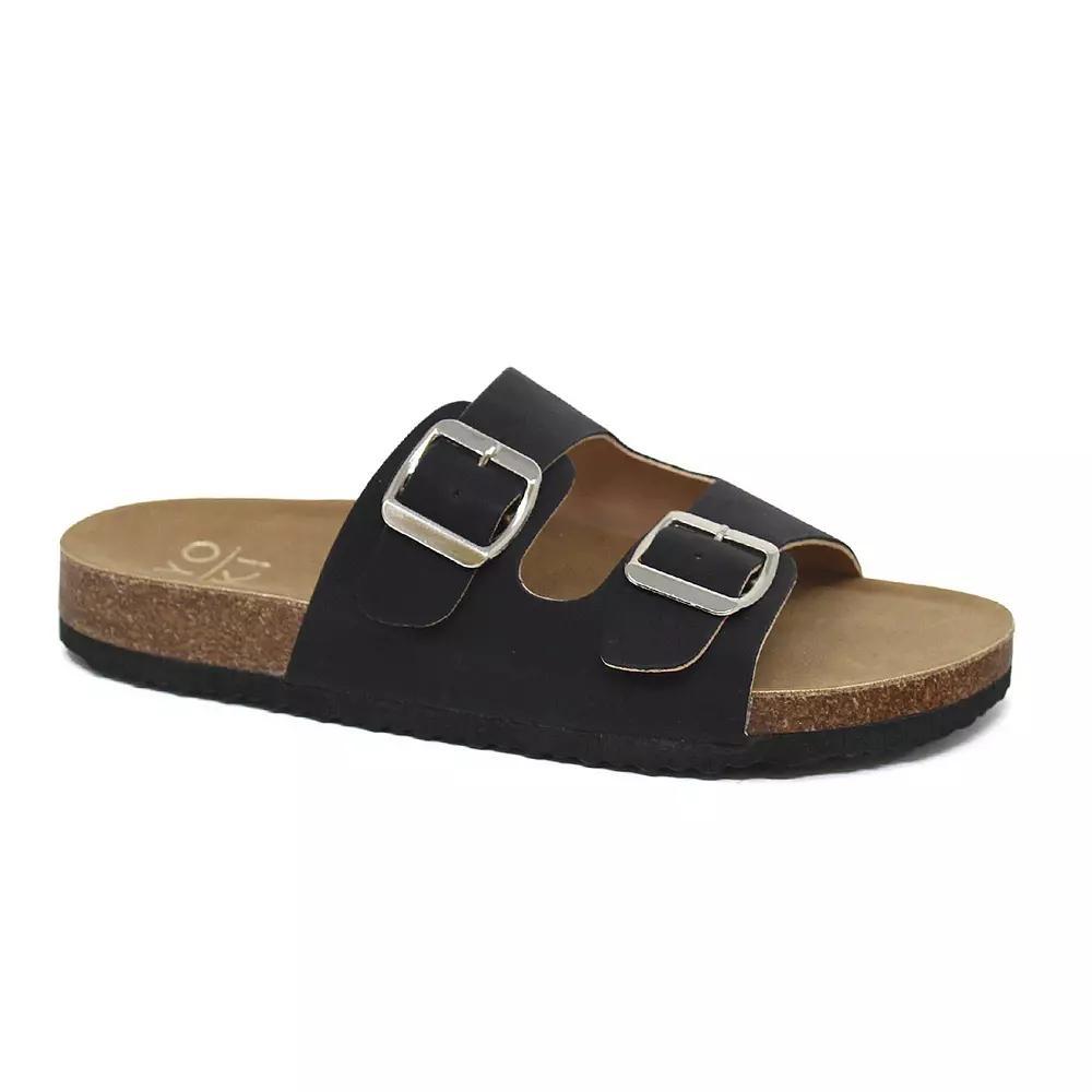 Yoki Gian 91 Women's Double Buckle Slide Sandals, White Product Image