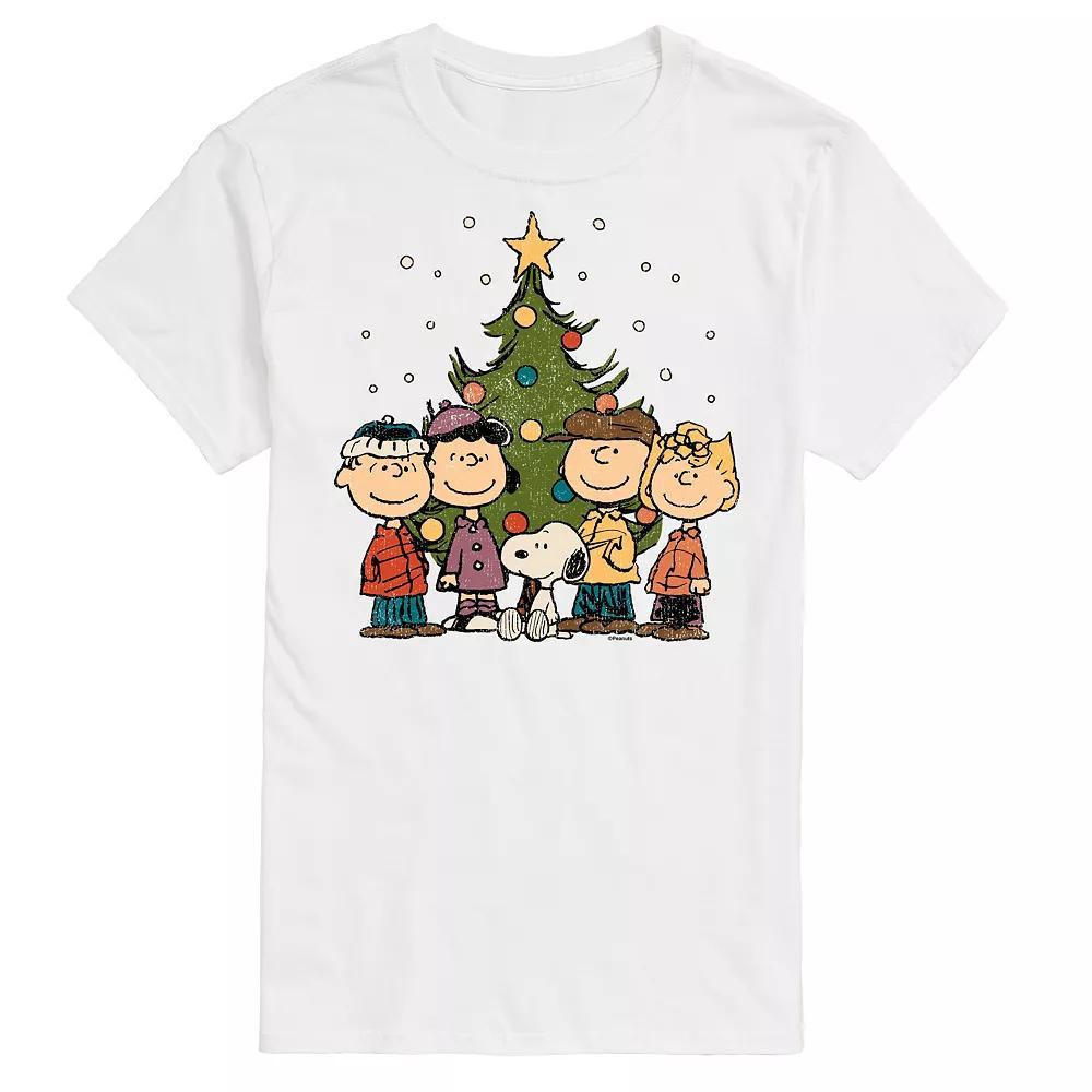 Men's Peanuts Christmas Group Tee, Size: XXL, White Product Image