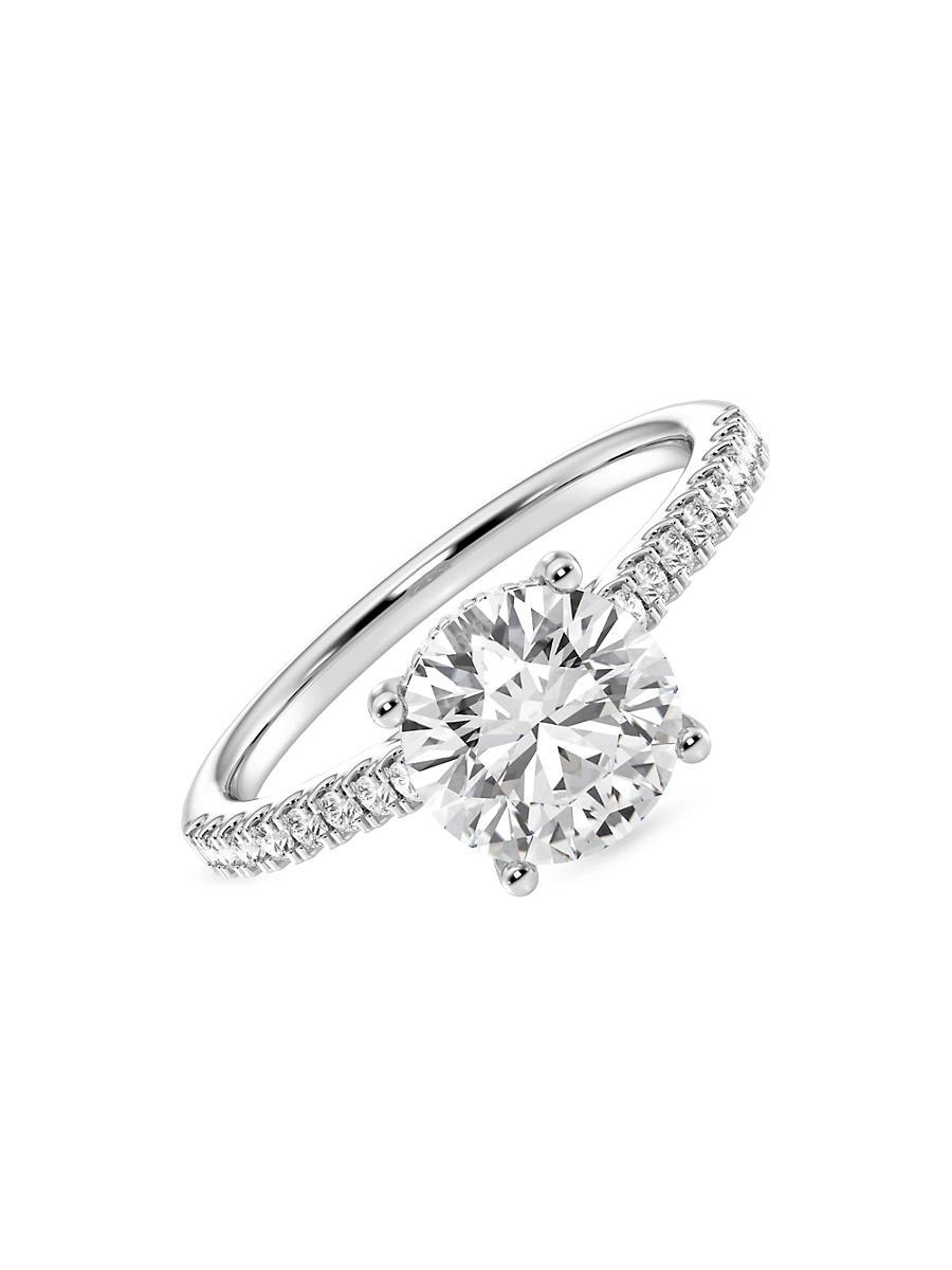 Womens 14K White Gold & 2.25 TCW Lab-Grown Diamond Engagement Ring Product Image