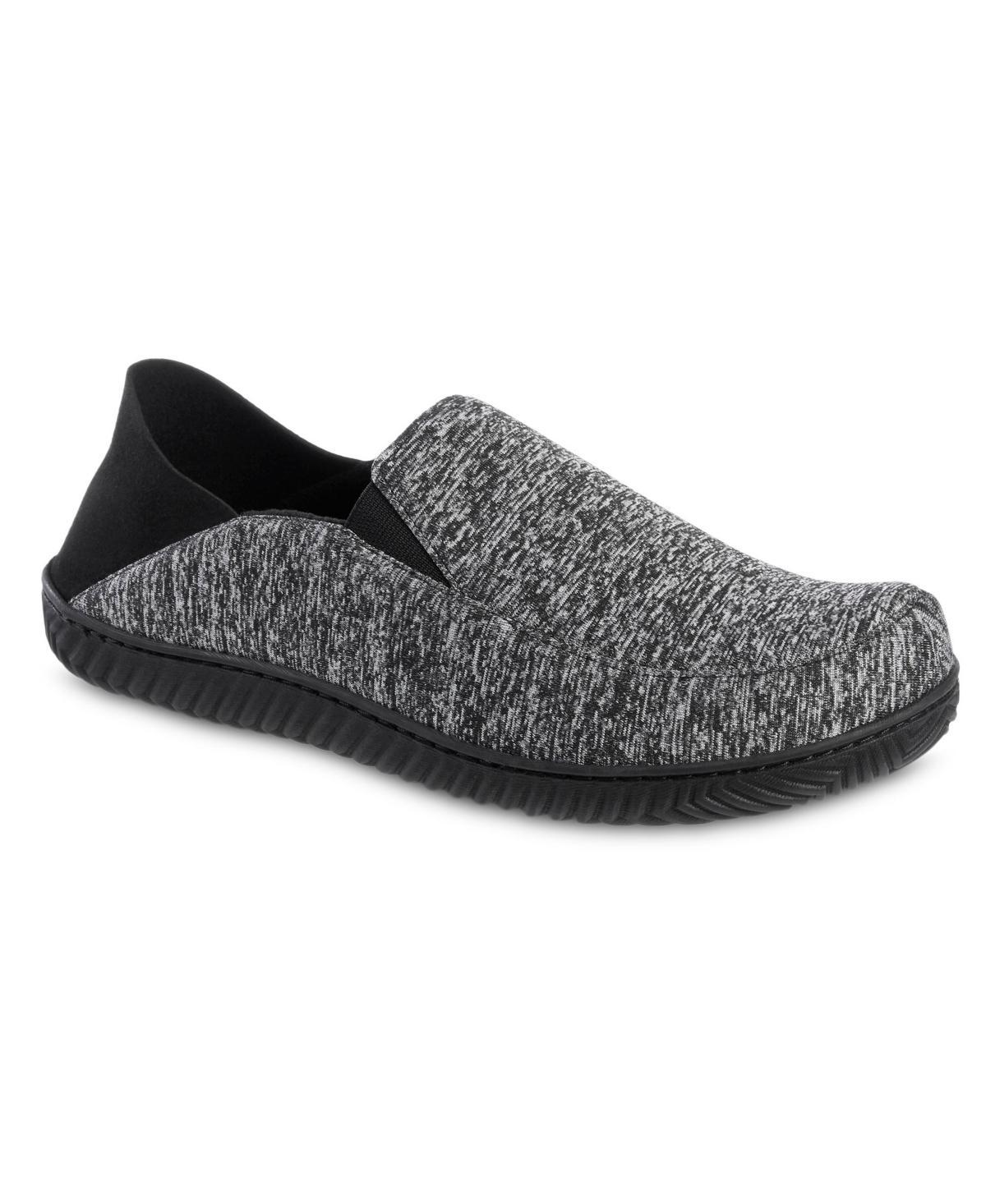 Isotoner Men's Miles Sport Knit Closed Back Slippers - Black L Product Image