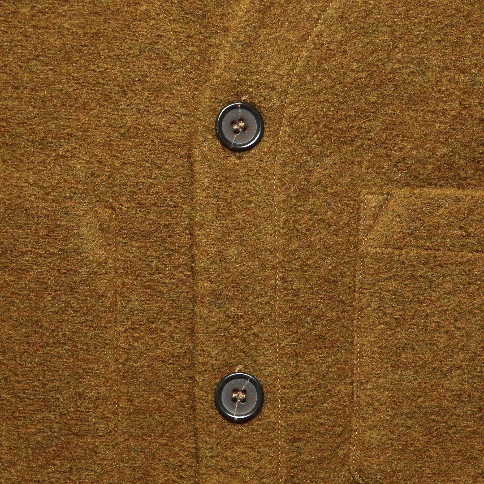 Wool Fleece Cardigan - Mustard Product Image