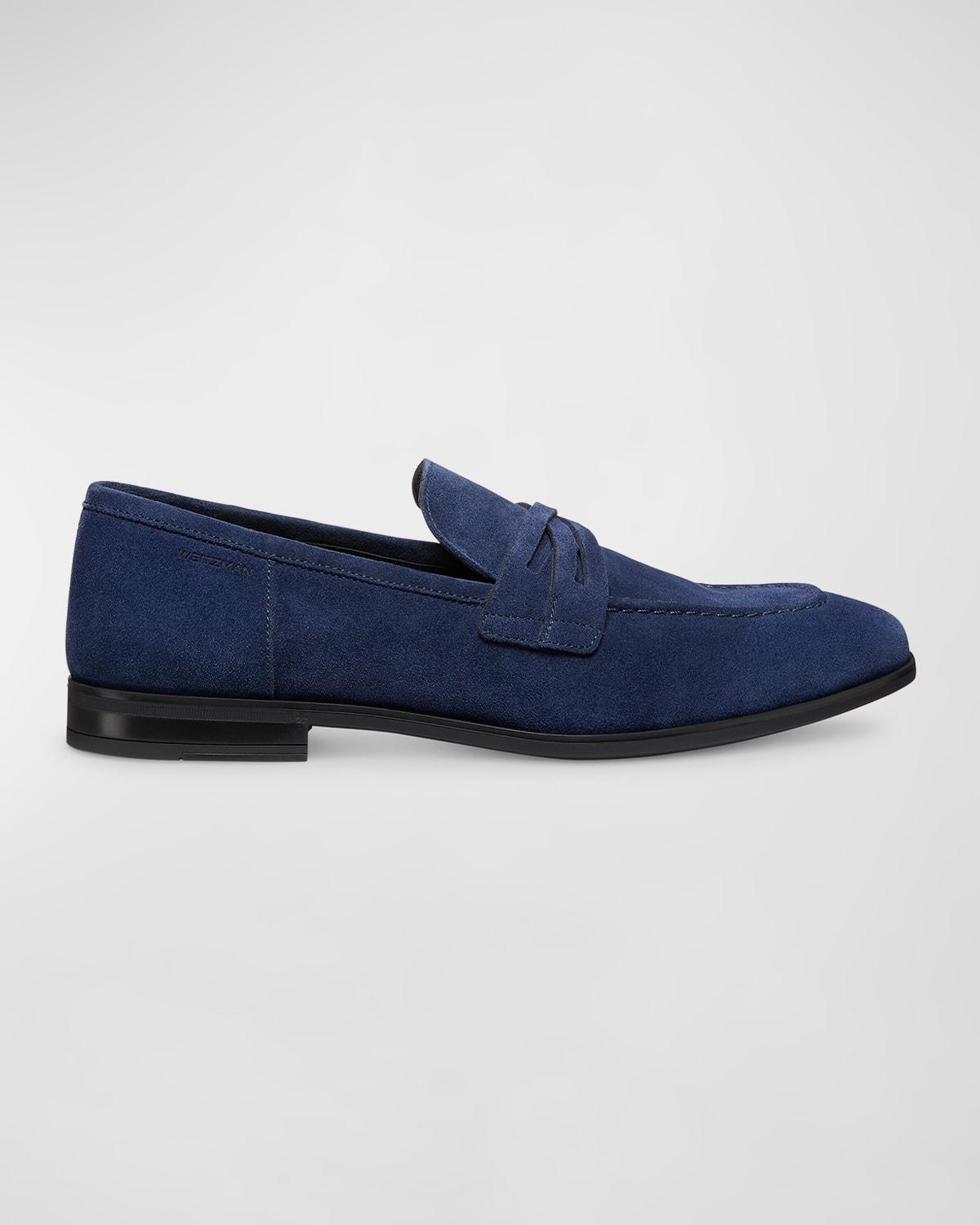 Mens Simon Suede Crisscross Penny Loafers Product Image