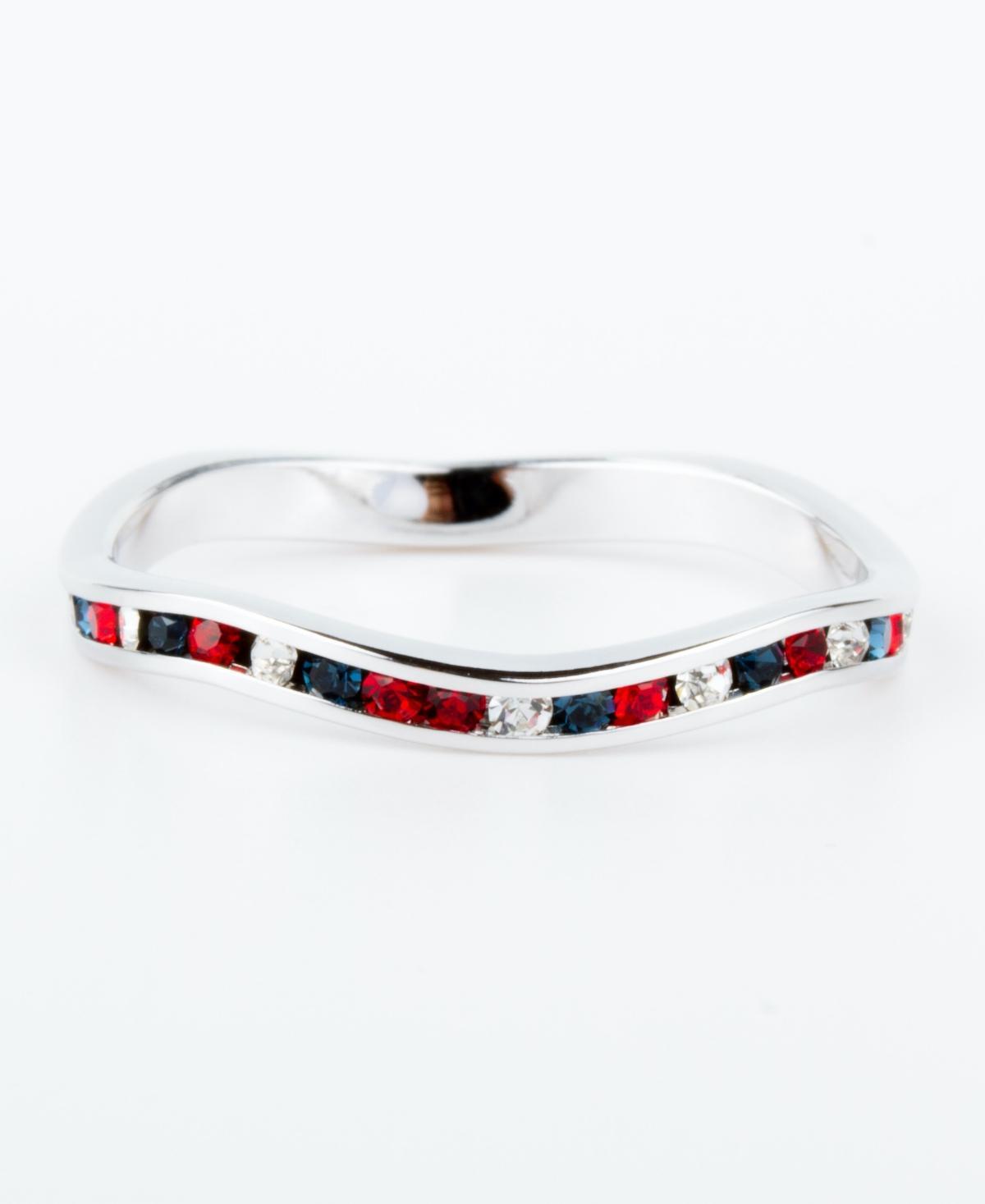 Traditions Jewelry Company Multicolor Crystal Wave Ring, Womens Red White Blue Product Image