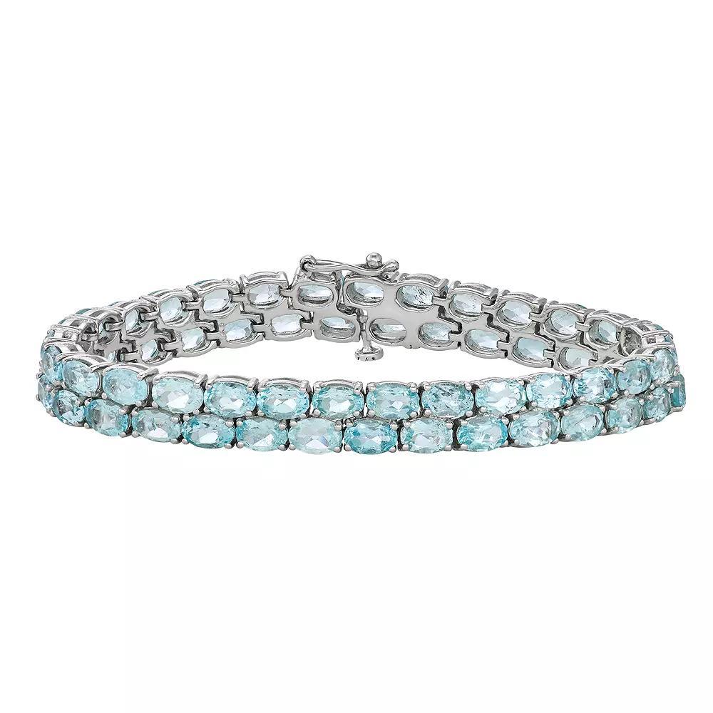 Jewelexcess Sterling Silver 28.80 T.W. Gemstone Bracelet, Women's, Size: 7", Blue Topaz Product Image