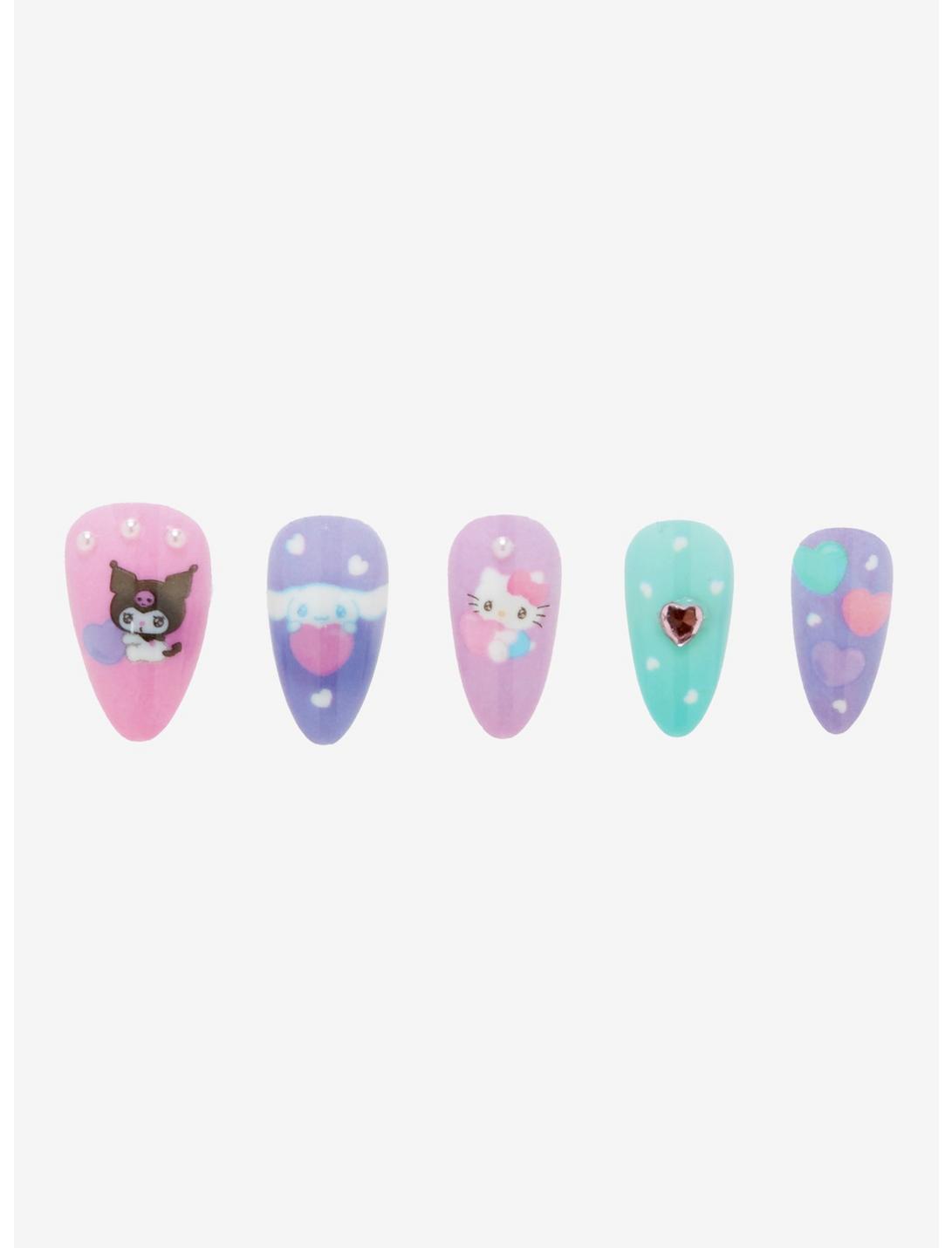 Hello Kitty And Friends Pastel Hearts Faux Nail Set Product Image