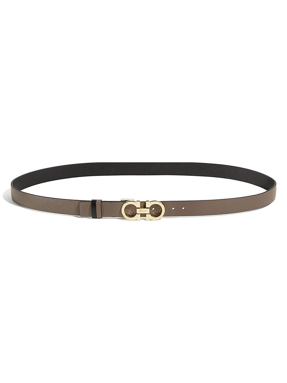 Womens Gancini Adjustable Cut-to-Size Reversible Hammered Leather Belt Product Image