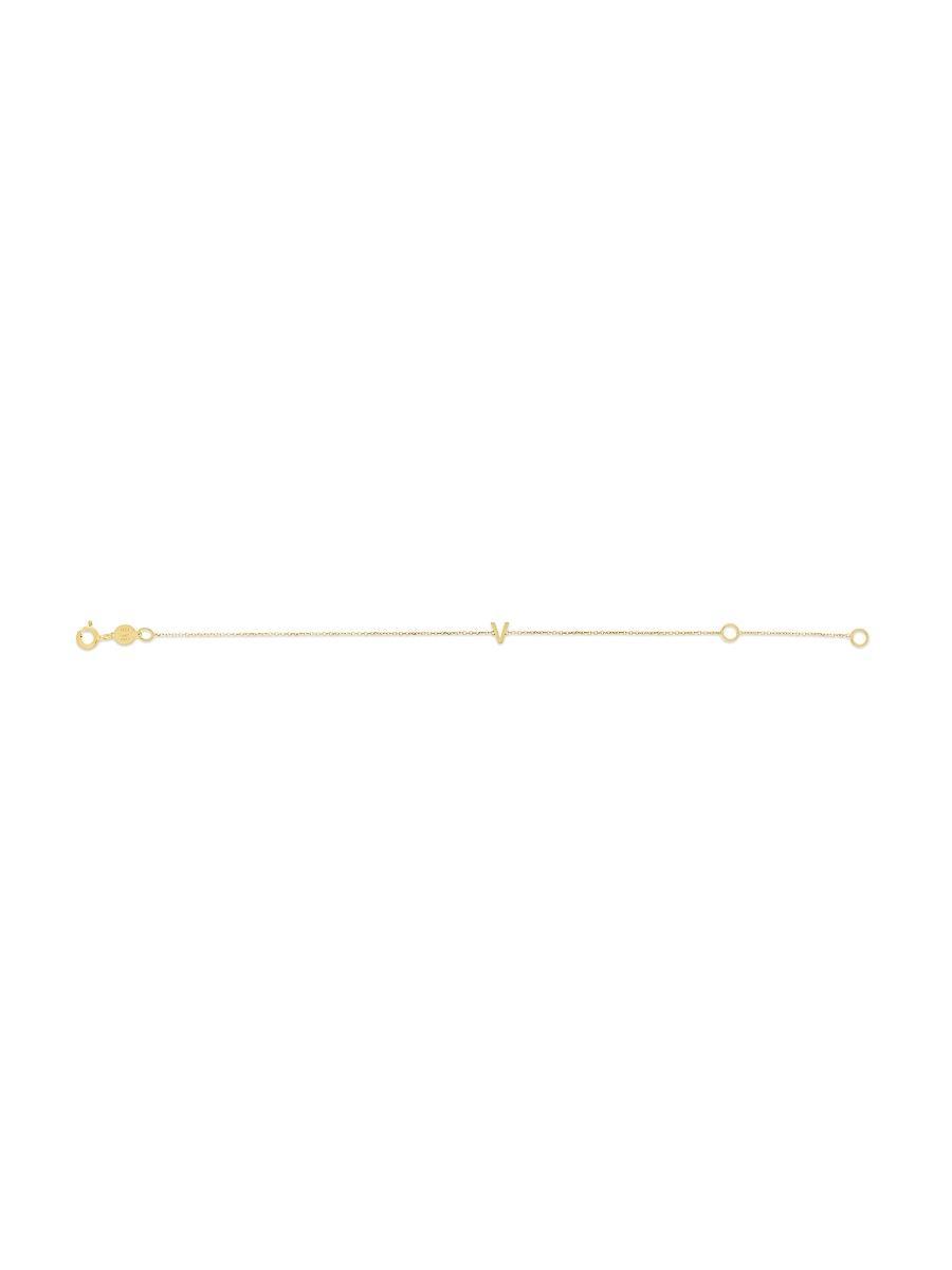 Womens 14K Yellow Gold Initial Charm Bracelet Product Image