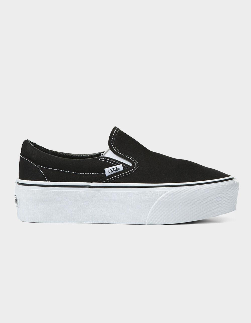 VANS Classic Slip-On Stackform Womens Shoes - BLK/WHT Product Image