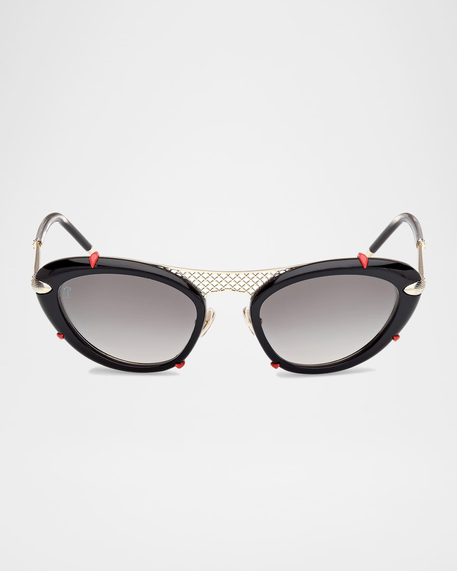 Miss Z Spiked Oval Acetate Sunglasses Product Image