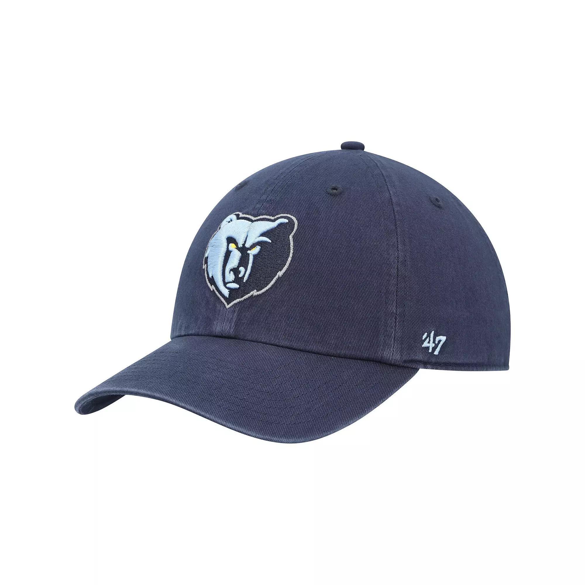 Men's '47 Navy Memphis Grizzlies Primary Logo Clean Up Adjustable Hat, Grz Blue Product Image