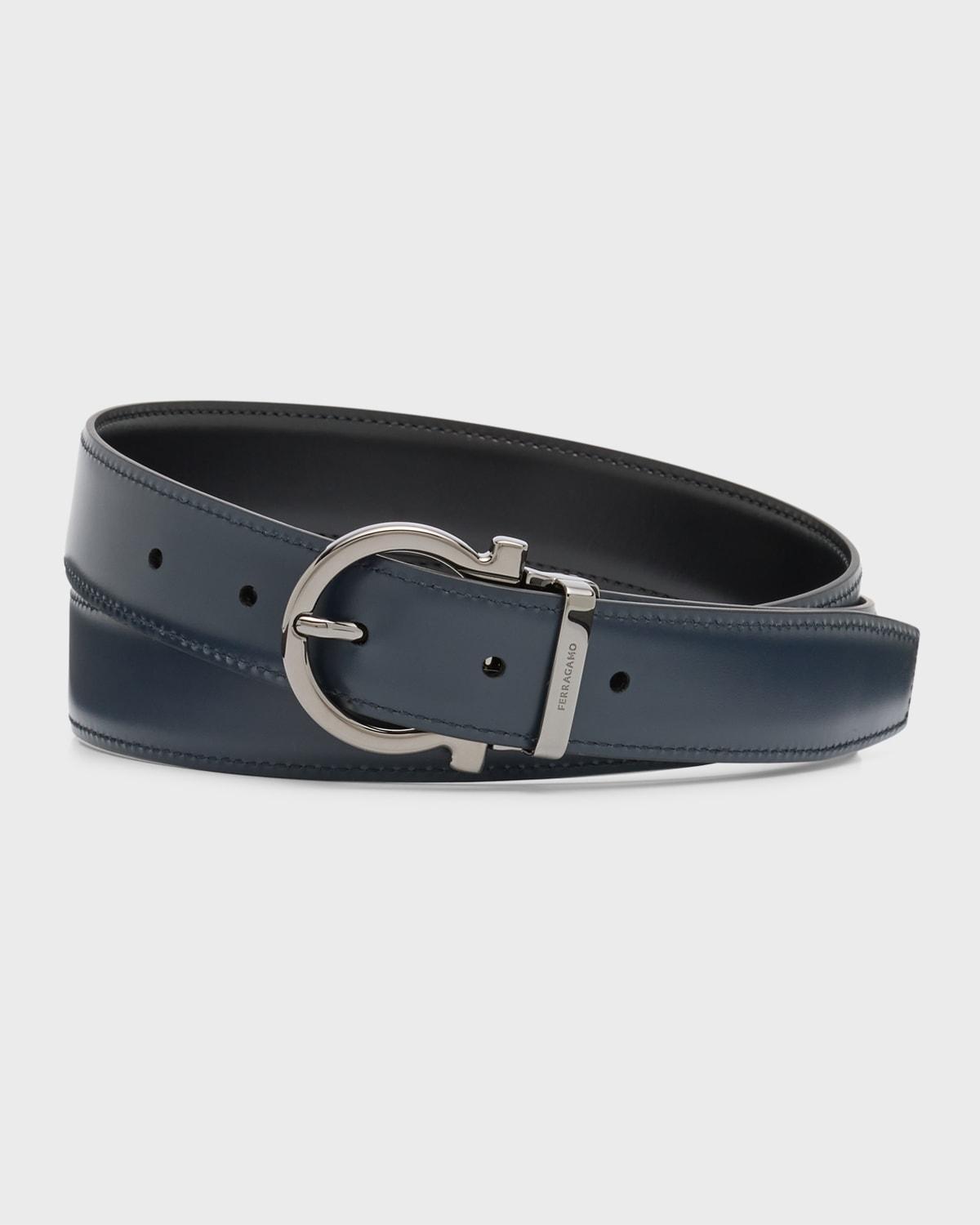 Mens Reversible Leather Gancio Belt Product Image