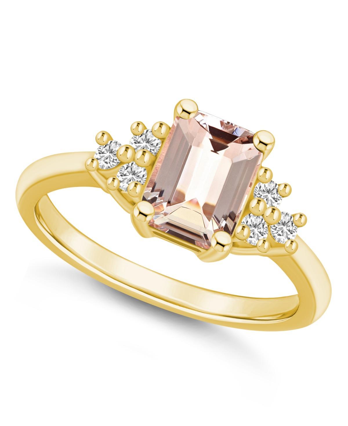 Alyson Layne 14k White Gold Emerald-Cut Aquamarine & 1/5 Carat T.W. Diamond Ring, Women's, Size: 9 Product Image