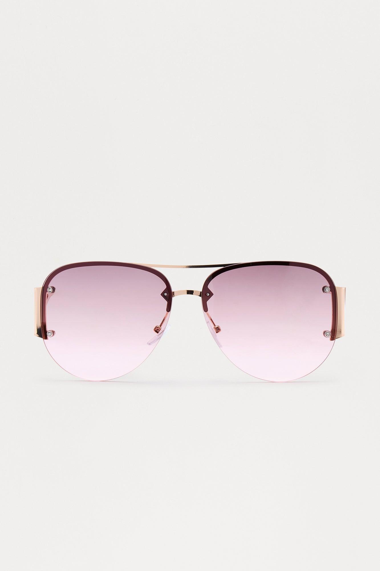 Lady May Aviator Sunglasses - Gold/Brown Female Product Image