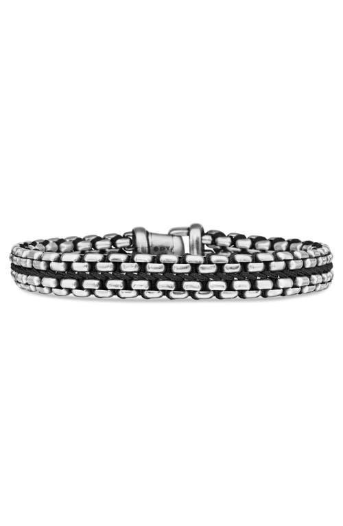 David Yurman Mens Woven Box Chain Bracelet in Sterling Silver with Blue Nylon, 12mm Product Image